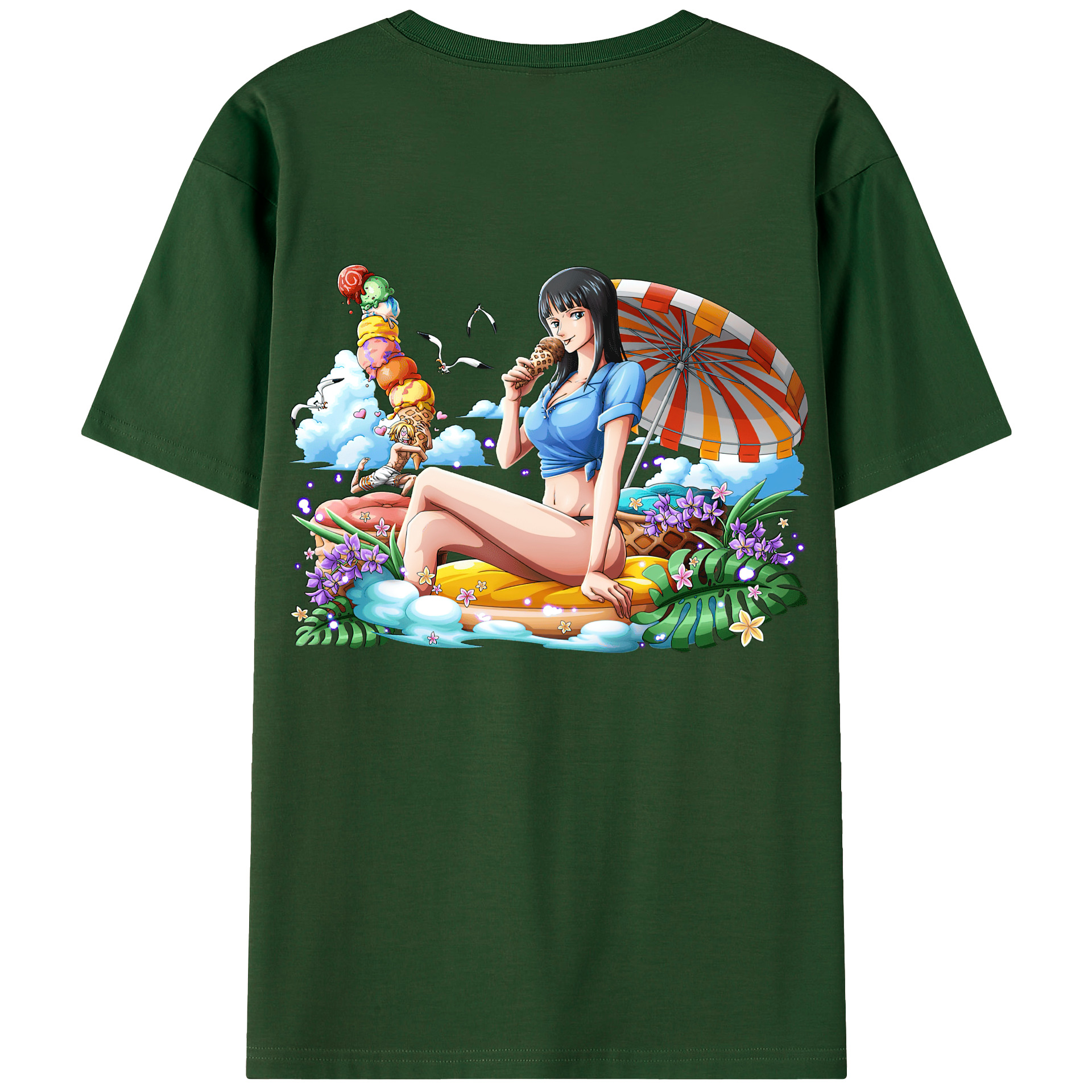（画像用） ワンピース ニコ・ロビン ONE PIECE Nico Robin 綿100％半袖Tシャツ（背面プリント）